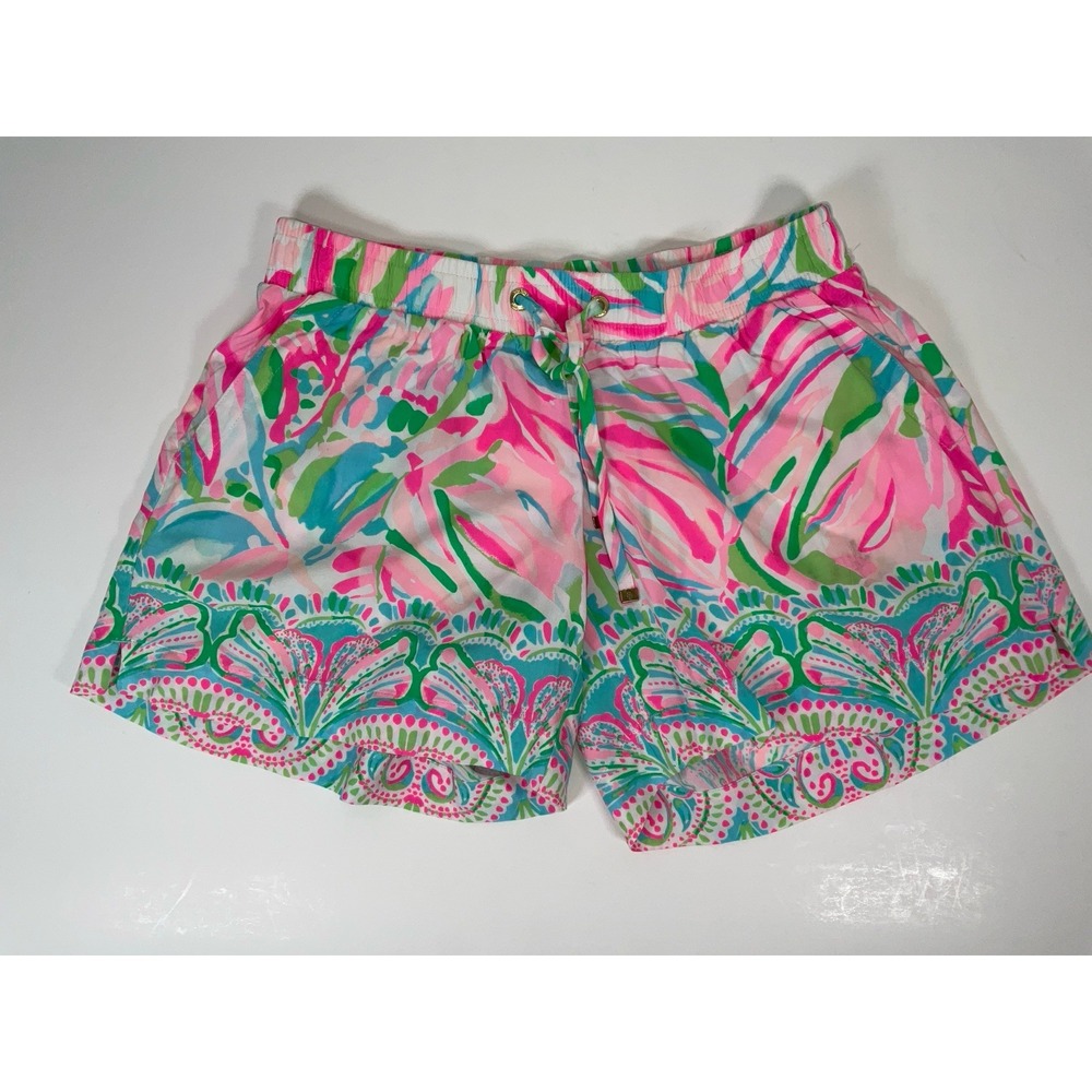 Women's Lilly Pulitzer Katia Shorts Croc My World Pink‎ Blue Green - XXS